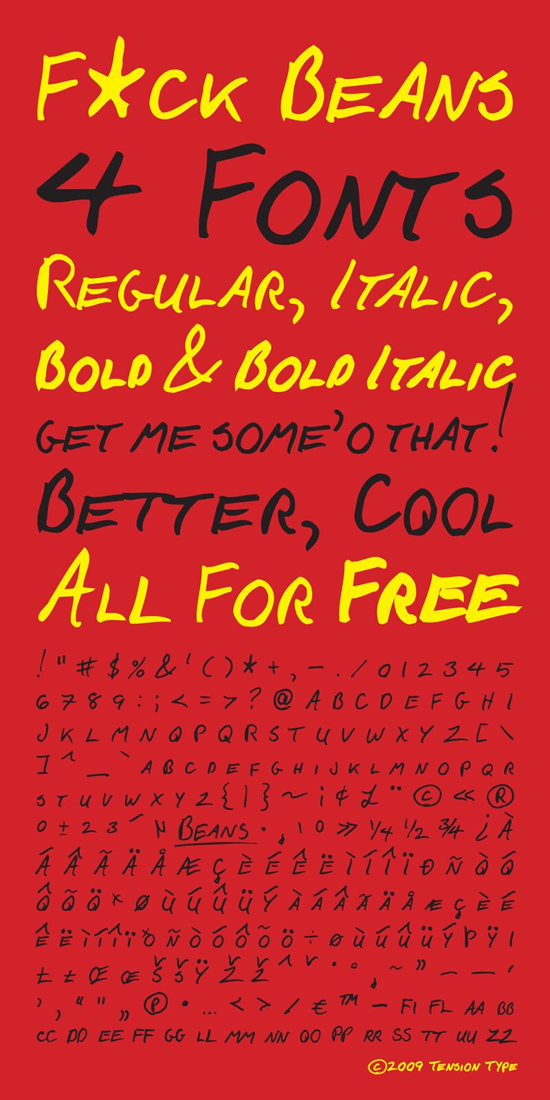 F Ck Beans Bold Italic Font