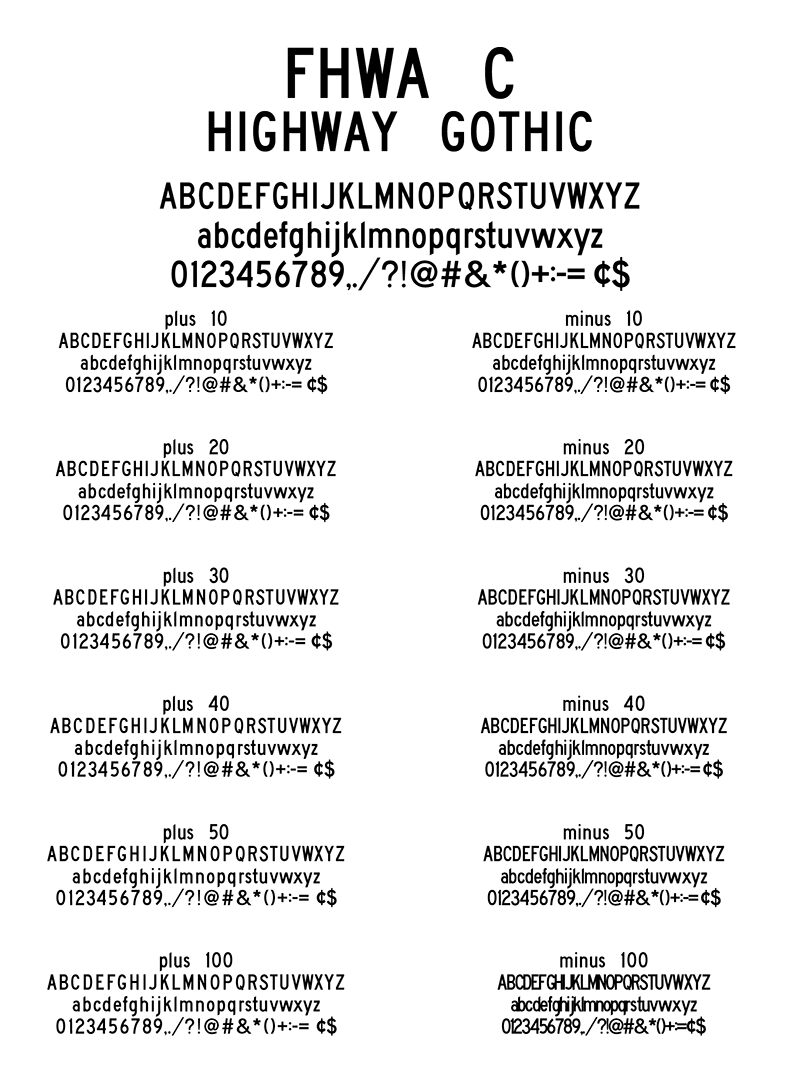 FHWASeriesC2020 Font