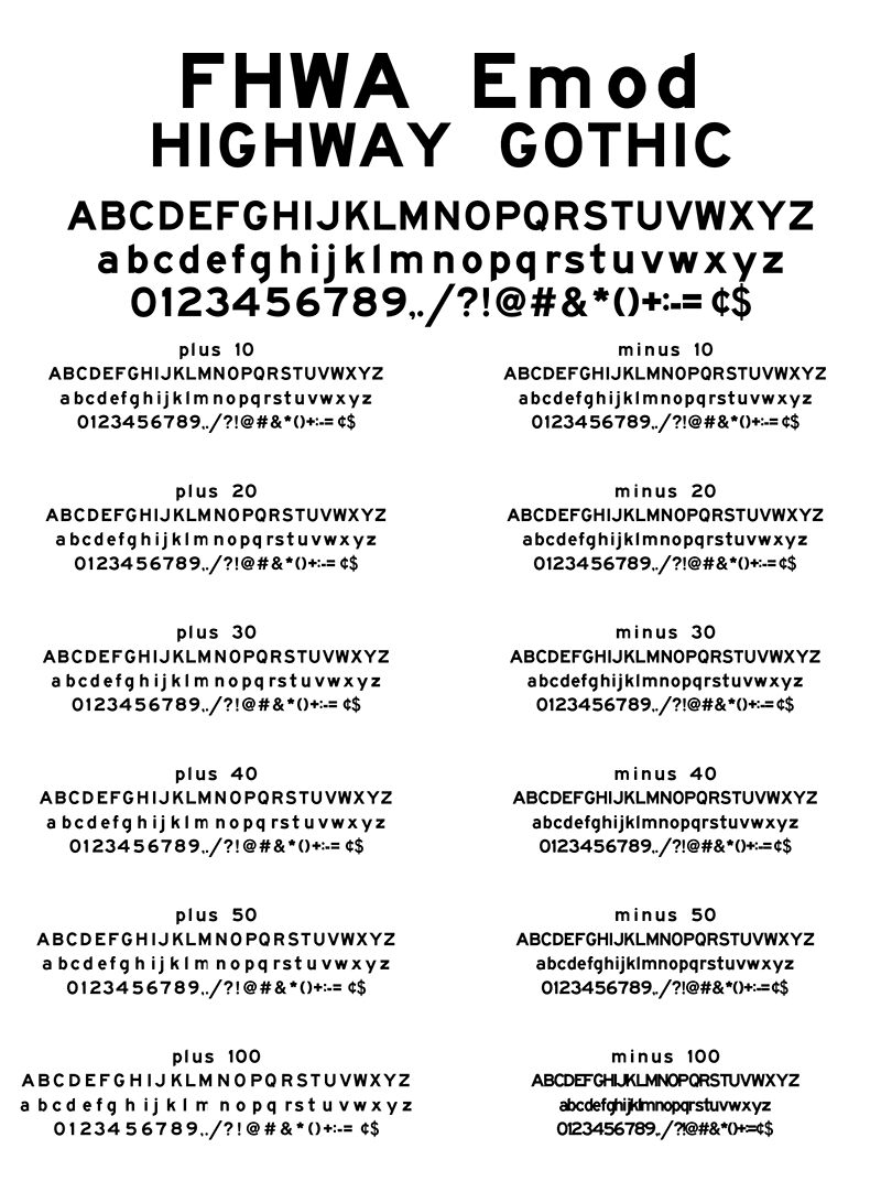 FHWASeriesEmod2020 Font