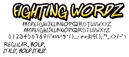 Fighting wordz Druh písma