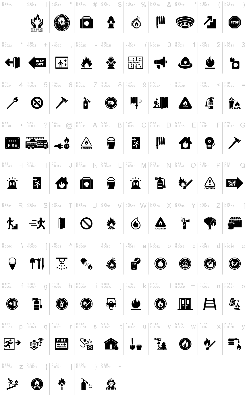 Fire Safety Icons font | Fonts2u.com