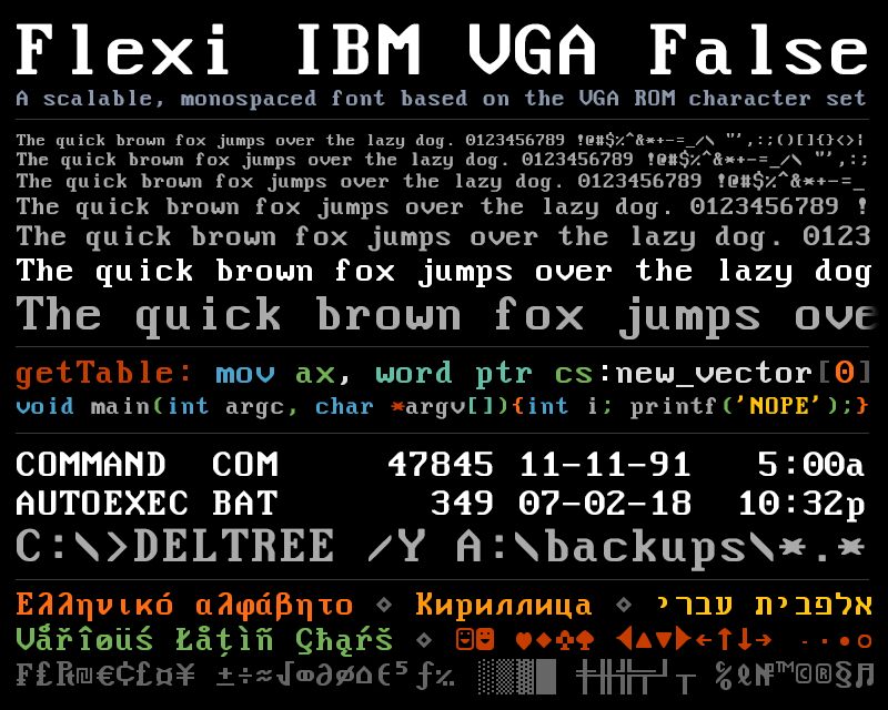 Flexi IBM VGA False Czcionka
