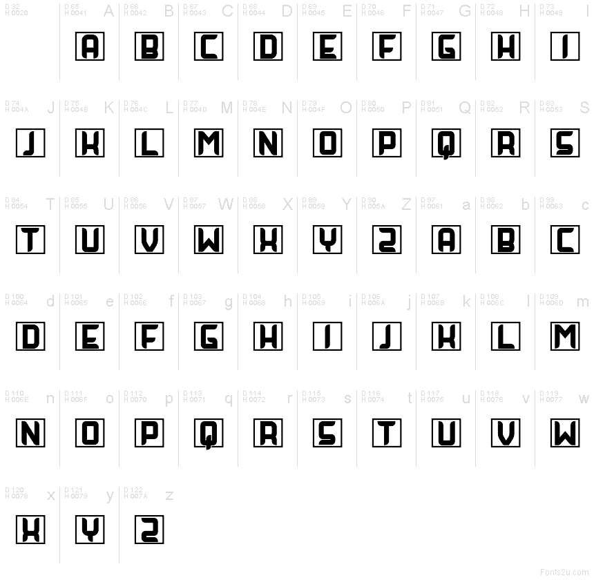 Базовая латиница - Таблица символов