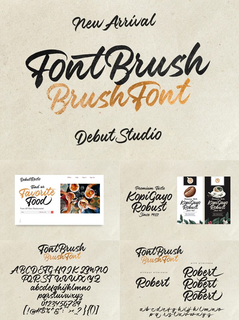 Font Brush Carattere