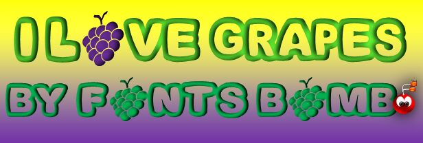 Fonts Bomb I love grapes Carattere