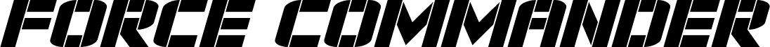 Pré-visualização da fonte Force Commander Expanded Italic