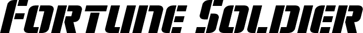 Preview of the Fortune Soldier Expanded Italic font