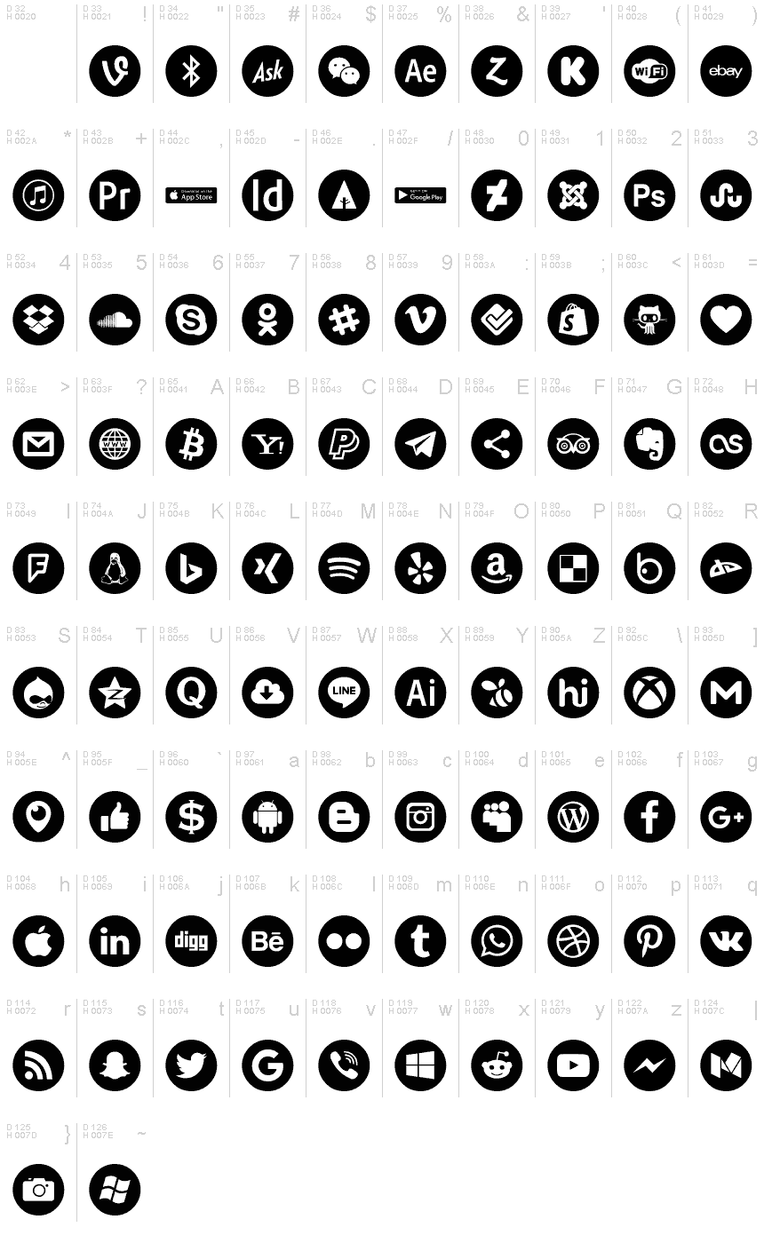 font 100 icons font | Fonts2u.com