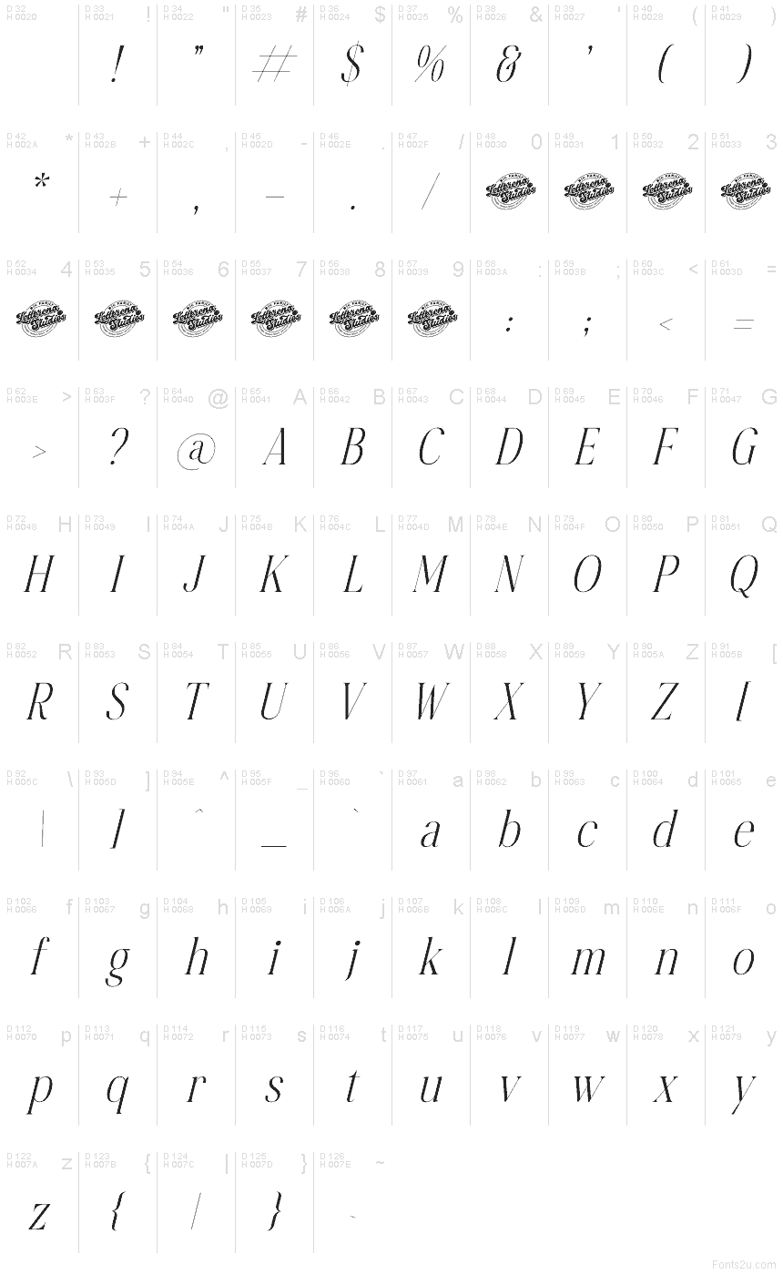 Basic Latin - charmap