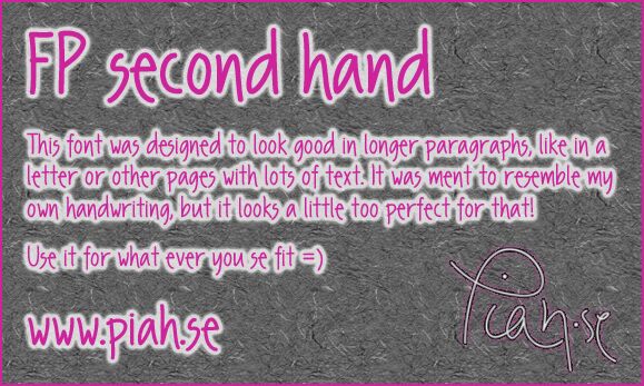 FP second hand Schriftart