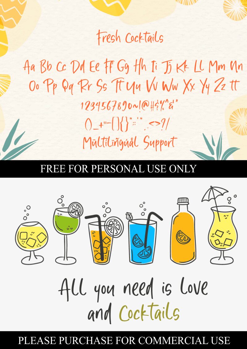 Fresh Cocktails Czcionka