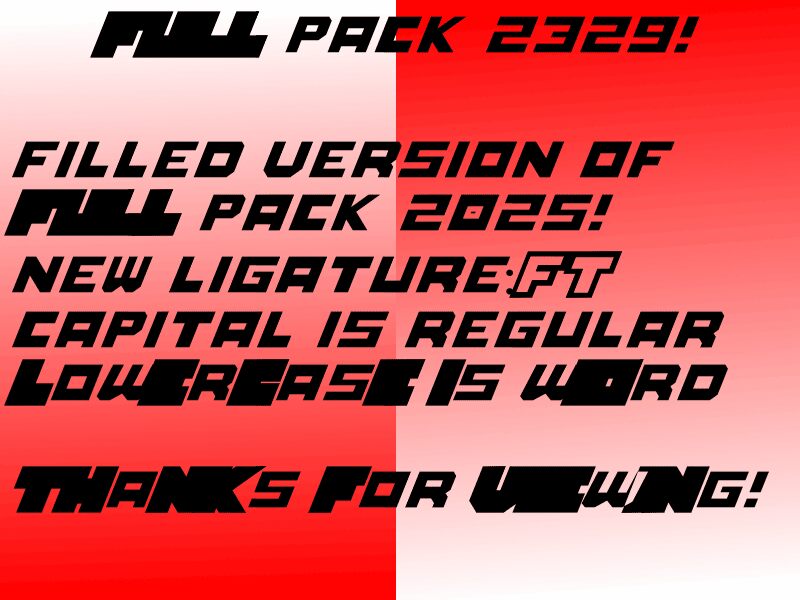 Full Pack 2329 Druh písma