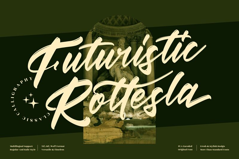 Futuristic Rottesla Schriftart