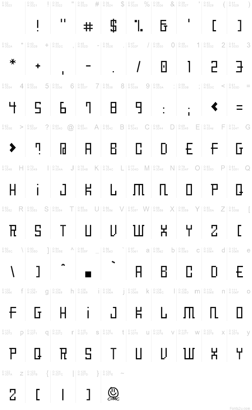 Basic Latin - charmap