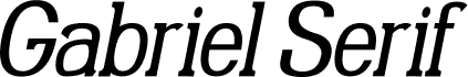 Preview of the Gabriel Serif Condensed Italic font