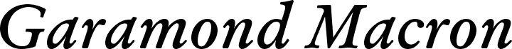 Garamond Macron Bold Italic by Paul Kennett 字体预览