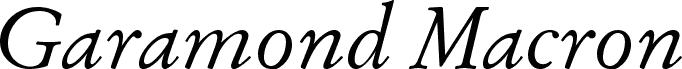 Garamond Macron Italics by Paul Kennett 字体预览
