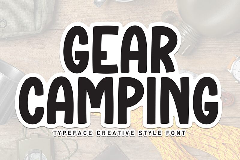 Gear Camping Schriftart