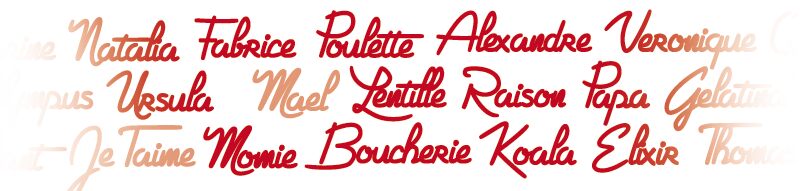 Gelatina Elemente Schriftart