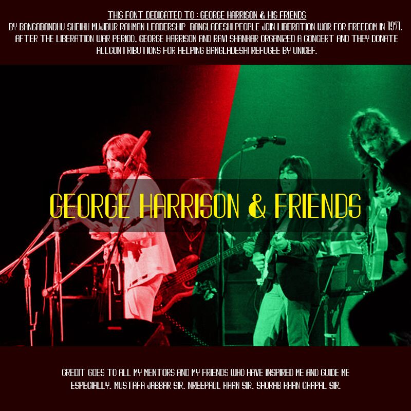 George Harrison &  Friends Druh písma