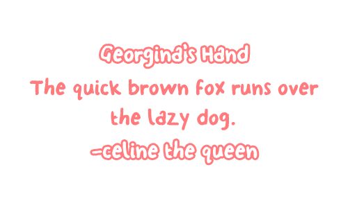 Georginas Hand Czcionka