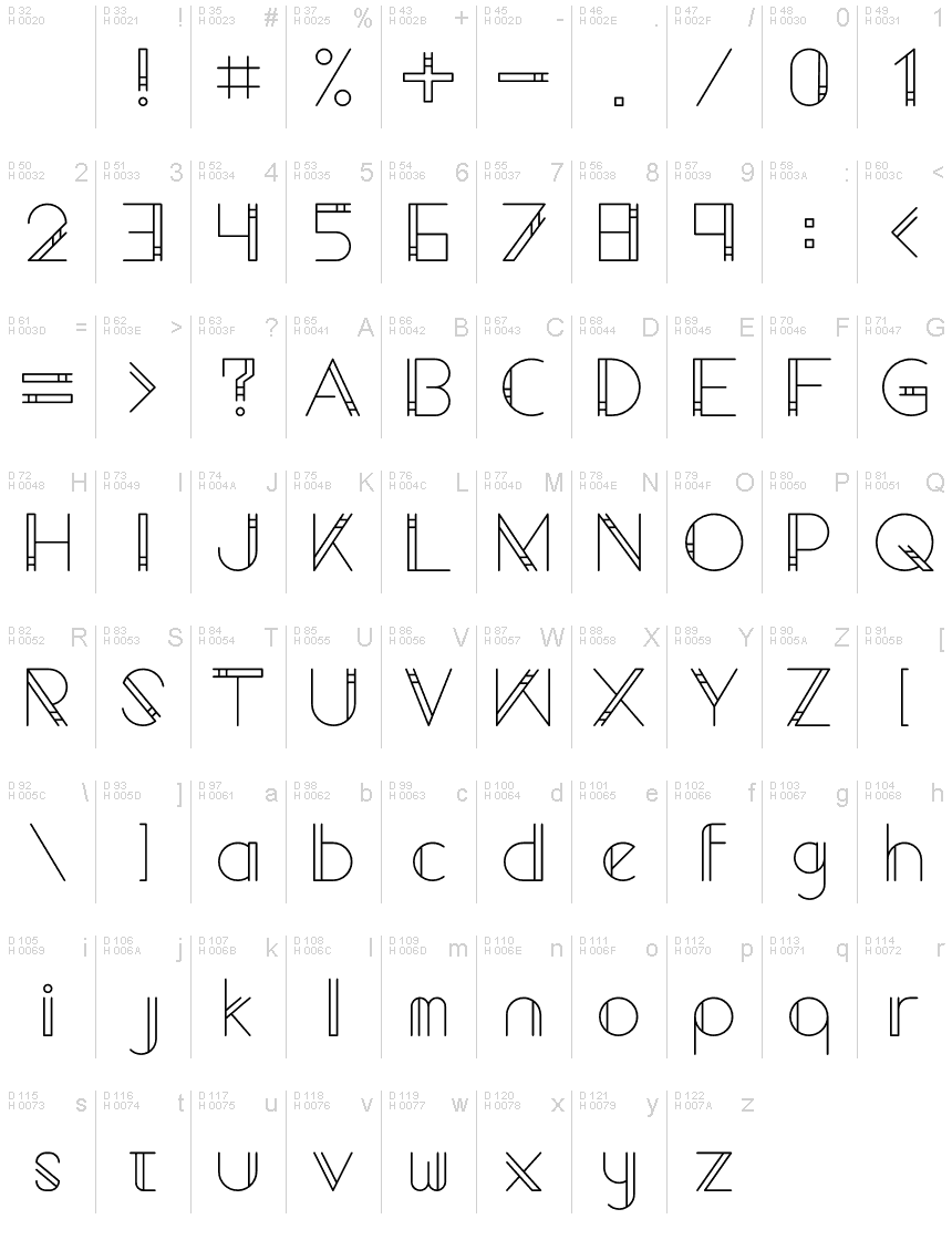 Geometrico ExtraLight font