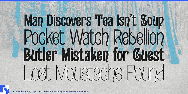 Gildabeth Semi Bold font presentation and specimen