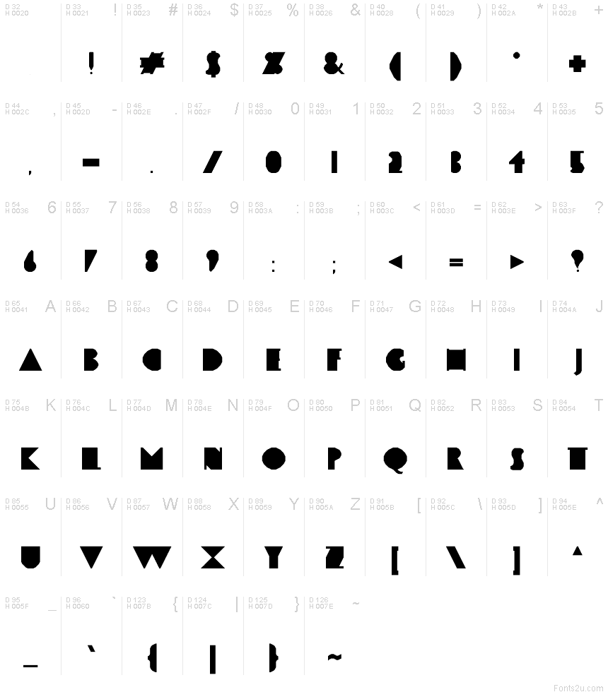 Latin de base - Table de caractères