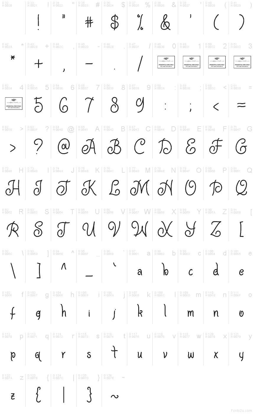 Basis-Lateinisch - Zeichentabelle