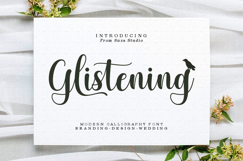 Glistening script Schriftart