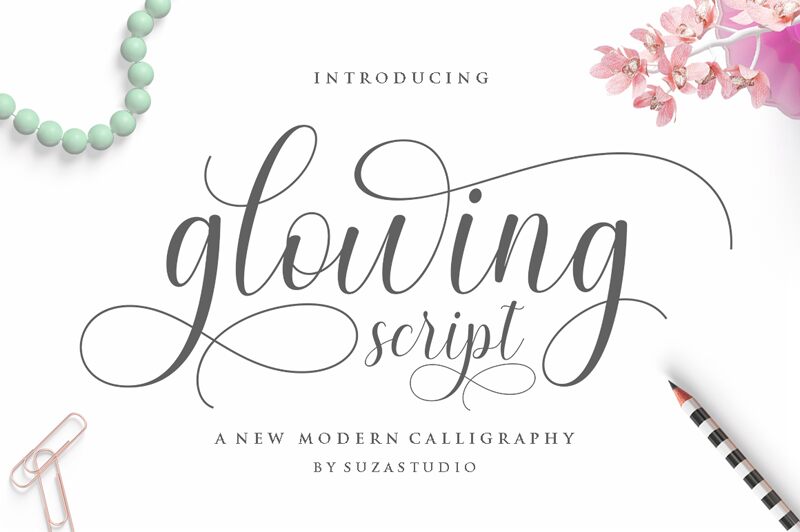 glowing script Schriftart
