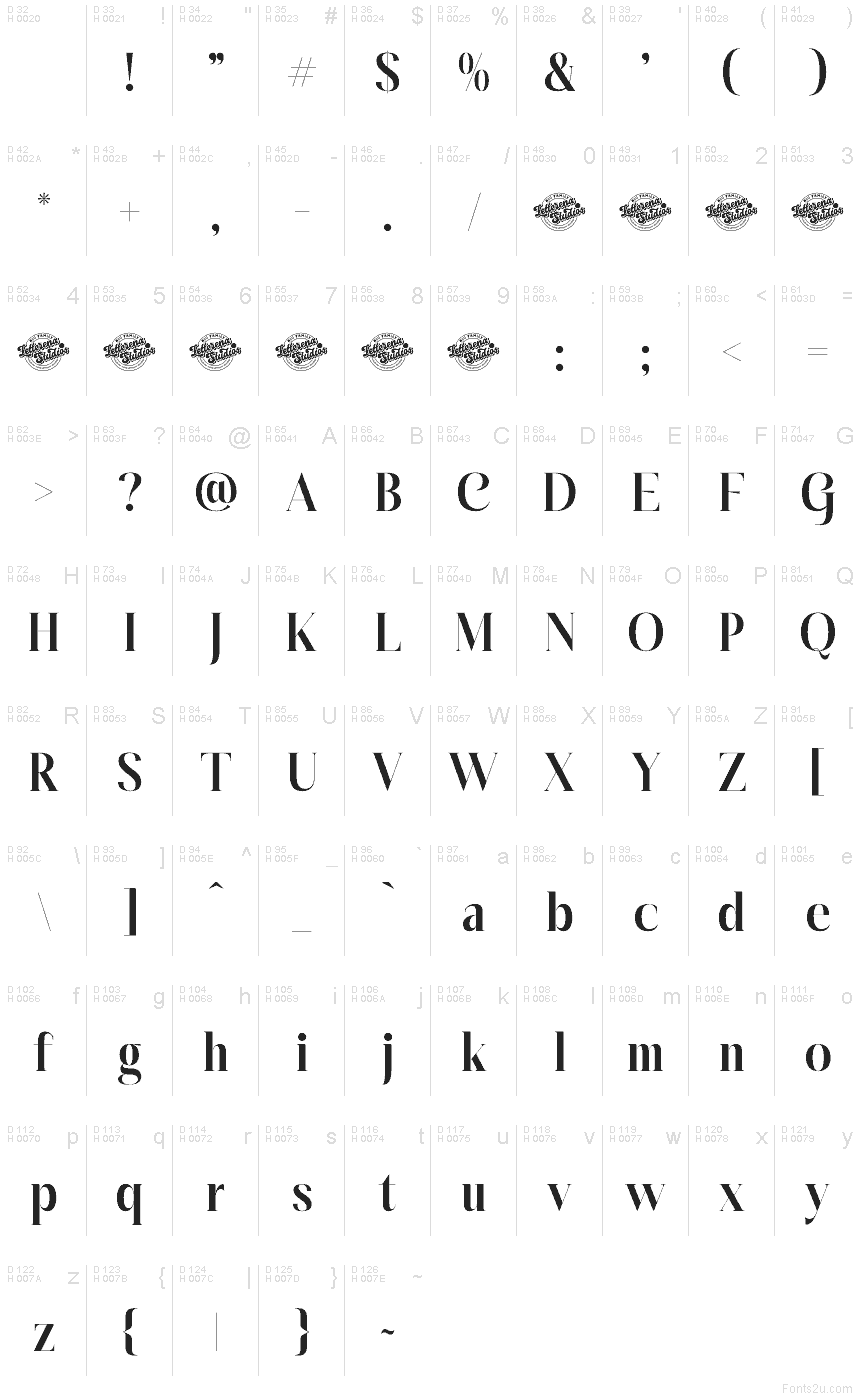 Basic Latin - charmap
