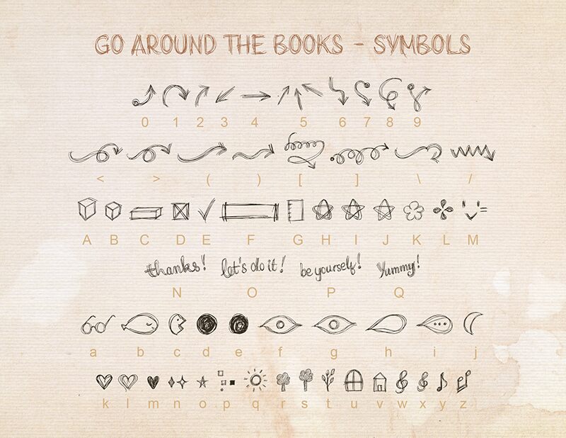 Go around the books Schriftart