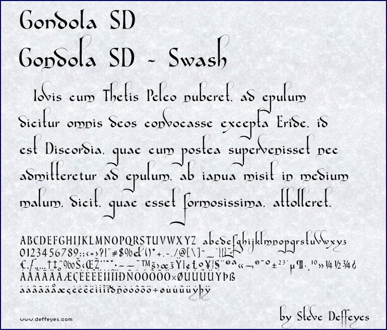 Gondola SD - Swash Czcionka