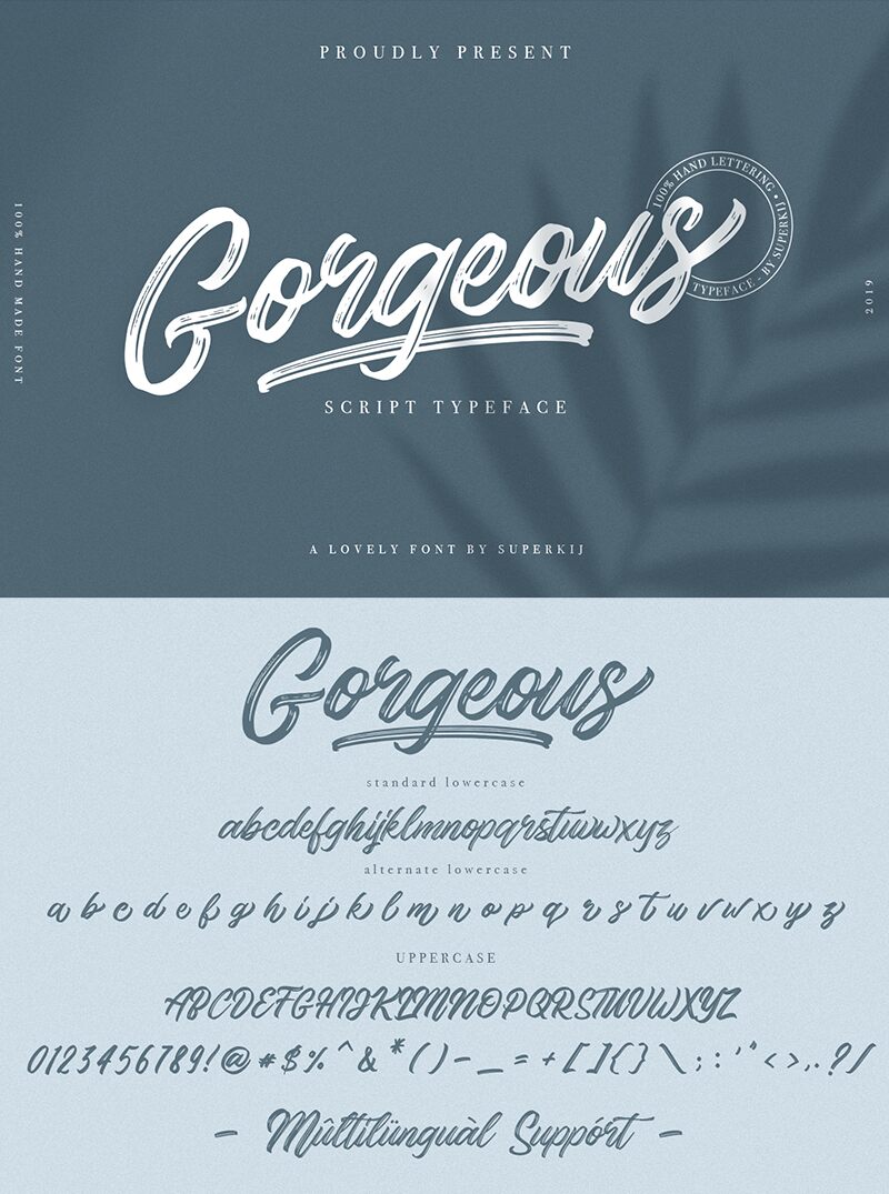 Gorgeous Script Typeface Carattere