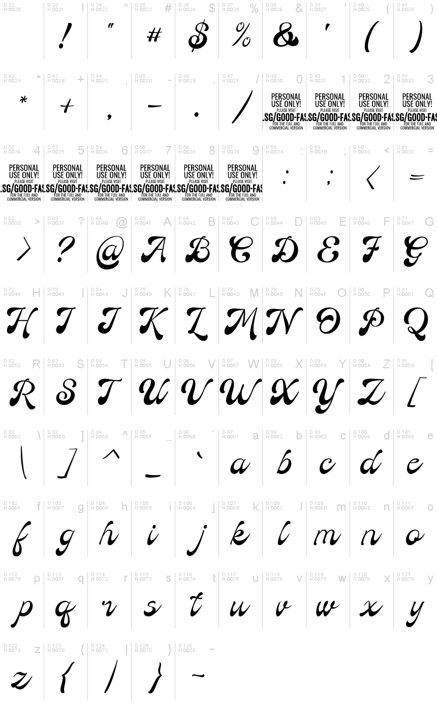 Good Faster PERSONAL USE Regular font | Fonts2u.com