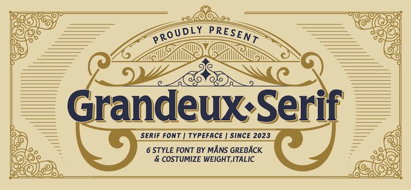 Grandeux Serif Schriftart