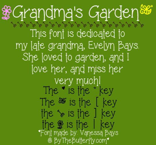 Grandma's Garden Carattere