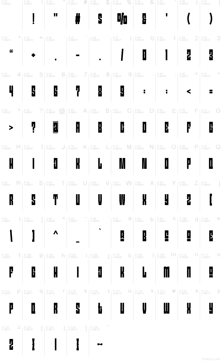 Basis-Lateinisch - Zeichentabelle