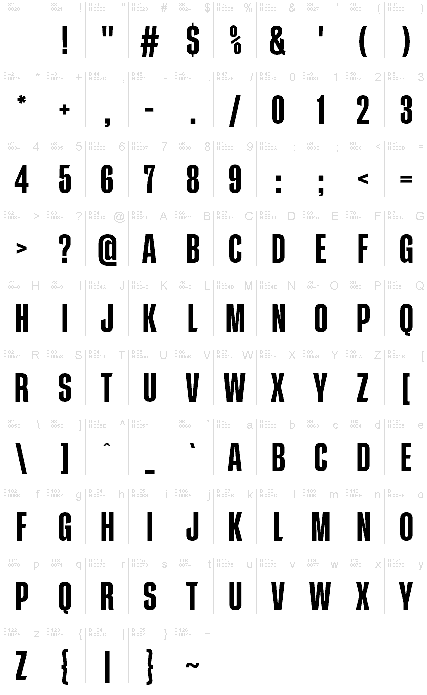 Latin de base - Table de caractères