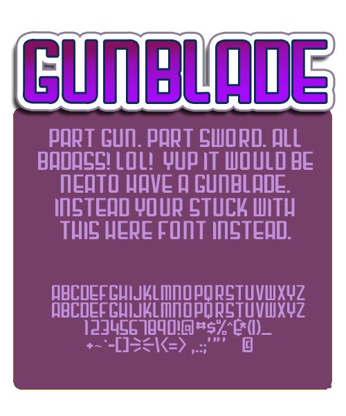 Gunblade Czcionka
