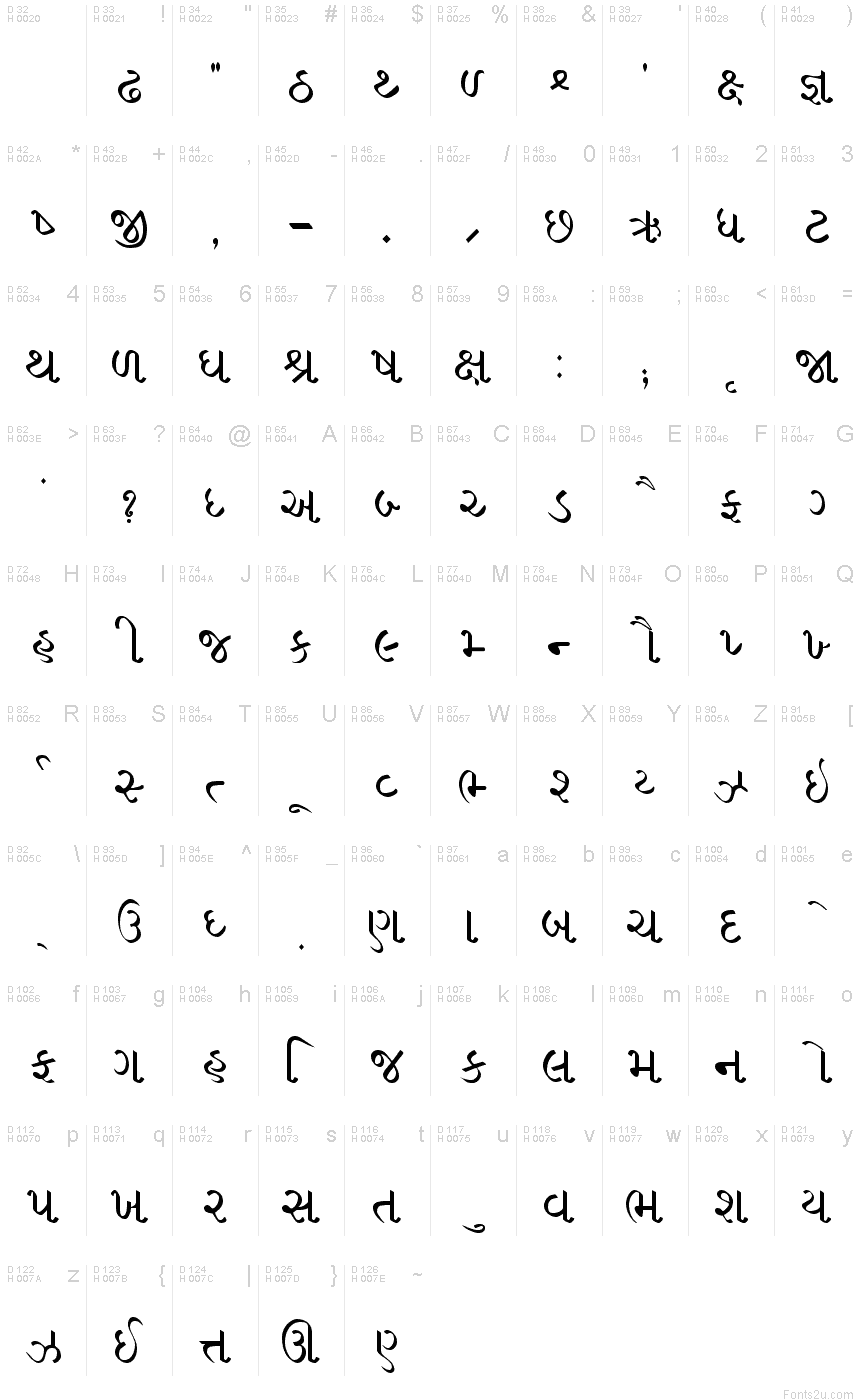 gujarati fonts for microsoft word
