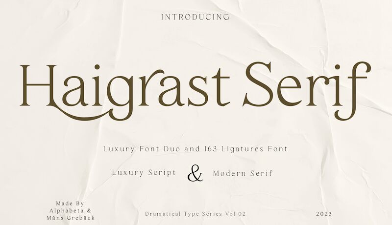 Haigrast Serif Schriftart