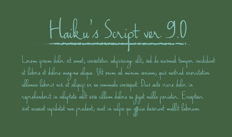 Haiku's Script Schriftart