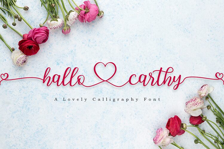 Hallo Carthy Schriftart