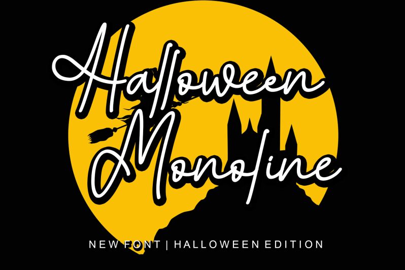 Halloween Monoline Schriftart