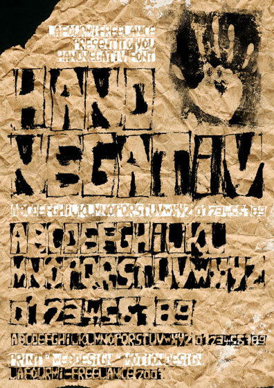 HandNegativ Schriftart