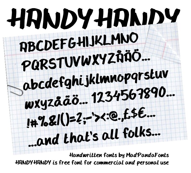 HANDYHANDY Czcionka