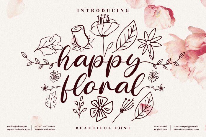 happy floral Czcionka