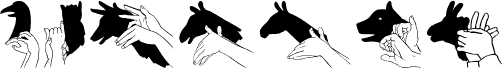 Preview of the Hand Shadows Icons font